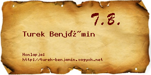 Turek Benjámin névjegykártya