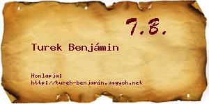 Turek Benjámin névjegykártya